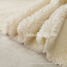 White Granular Wool Soft Faux Fur for Coat Sherpa Fabric